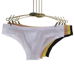 Men's Sexy Transparent Low-Waisted Breathable Bulge Pouch Underpants Briefs High Quality Soft Comfortable Thong