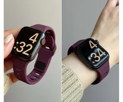 Premium Sport Silicone Loop Watch Band - Soft, Durable Strap - 42 44 45 46 49mm (Wine red)