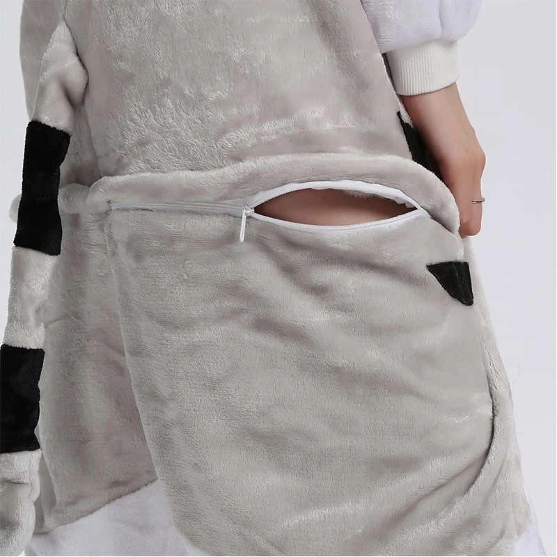 Adult Animal Onesie Pajamas Men and Women Cat Cosplay Costume Sleepwear Couple One-Piece Unisex Homewear For Halloween Christmas