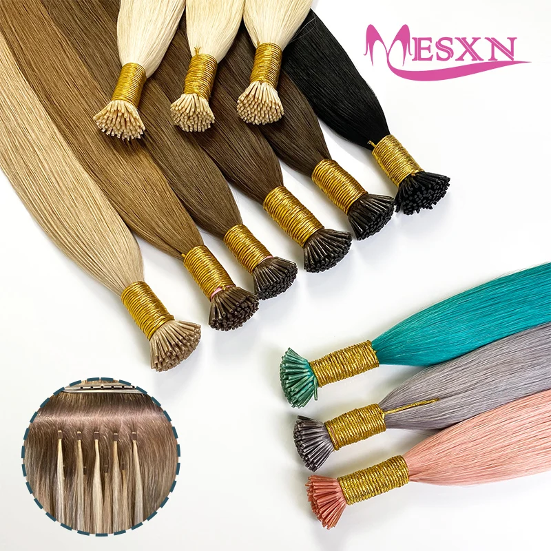 Hair Extensions MESXN Straight I Tip Natural