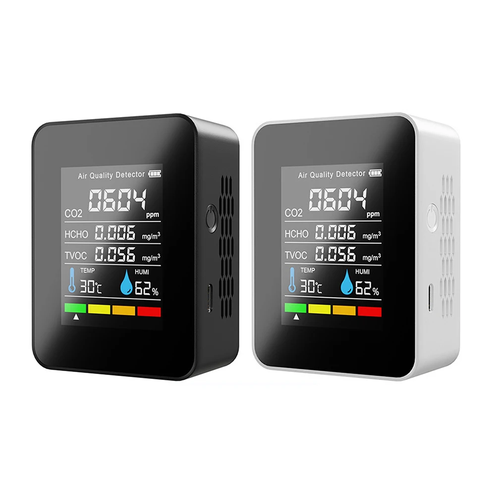

5 In 1 Air Quality Monitor LCD Display Formaldehyde HCHO TVOC Tester Multifunctional for Agricultural Production Greenhouse