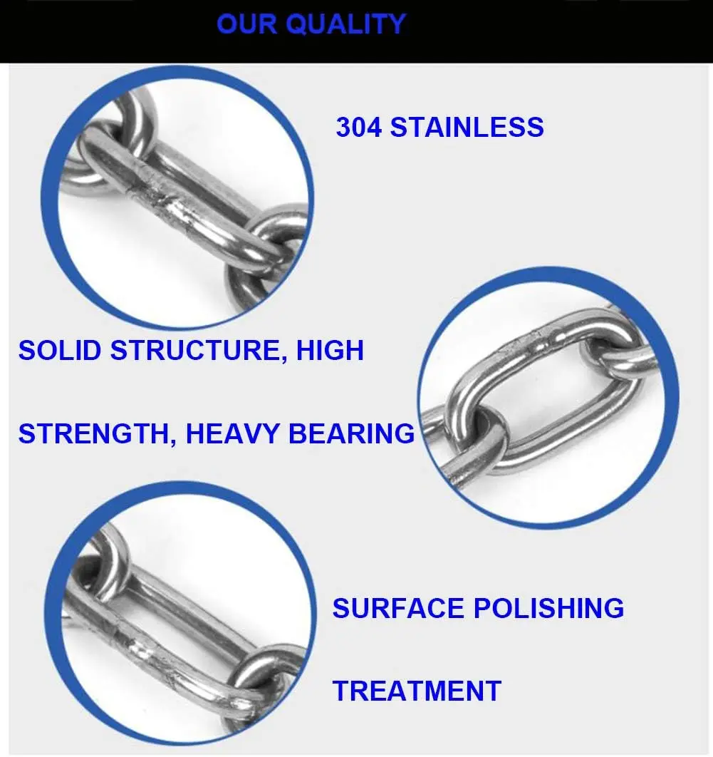 Heavy Duty Stainless Steel Chain 550LB Capacity for Punching Bags Hanging Chair Hammocks Swing Trapeze Yoga stainless steel chain,steel chain