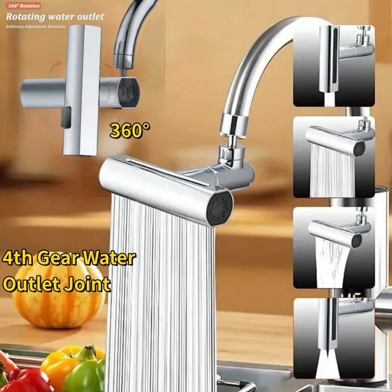 4thGear Waterfall Sink Kitchen Faucet Hot Cold Mixer Wash Basin Multiple Water Outlets Rotation Flying Rain Tap Single Hole Bath pull out   kitchen faucet hot cold mixer water tap 2 model rotatable retractable 304 stainless steel wash basin sink faucets