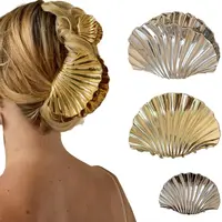 Metal Irregular Texture Shell Shape Hair Claw Clips for Women Girls Hairclip Ponytail Hair Pins Fashion Hair Accessories