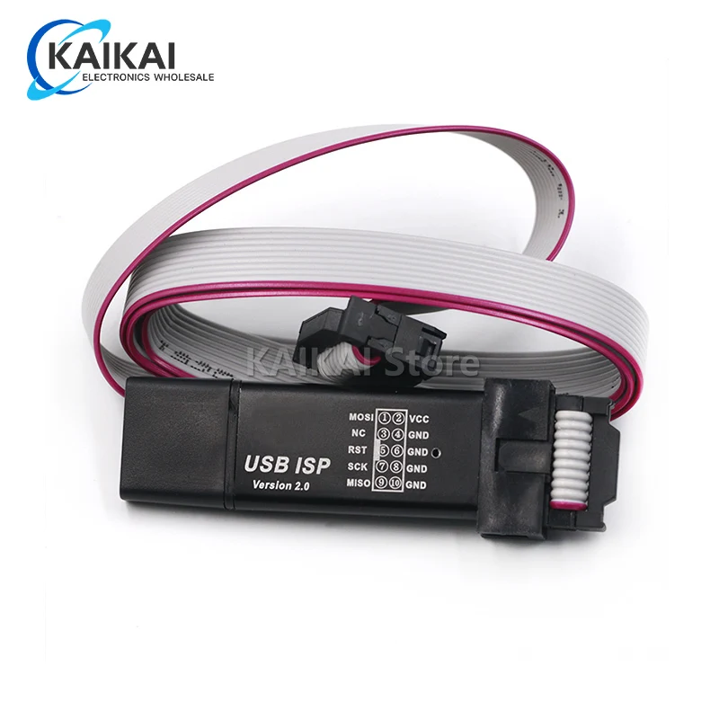 USB ISP USBISP USBASP ASP-программатор в алюминиевом корпусе для 51 ATMEL AVR WIN7 64 (случайный цвет)