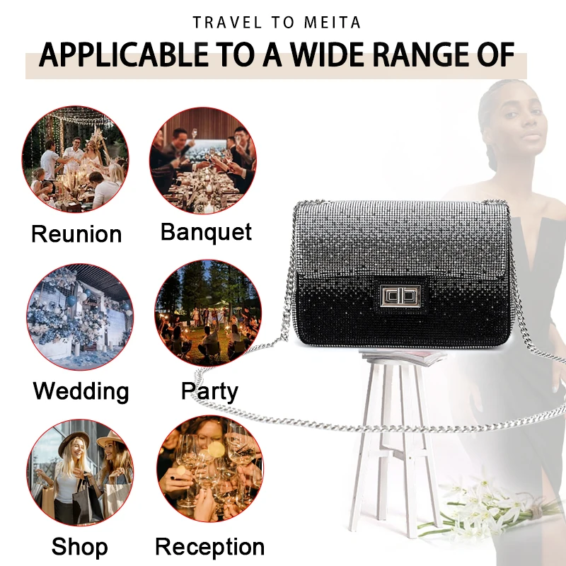Genuine leather bag for women 2024 fashionable full diamond chain shoulder crossbody exquisite small square bag wedding shopping