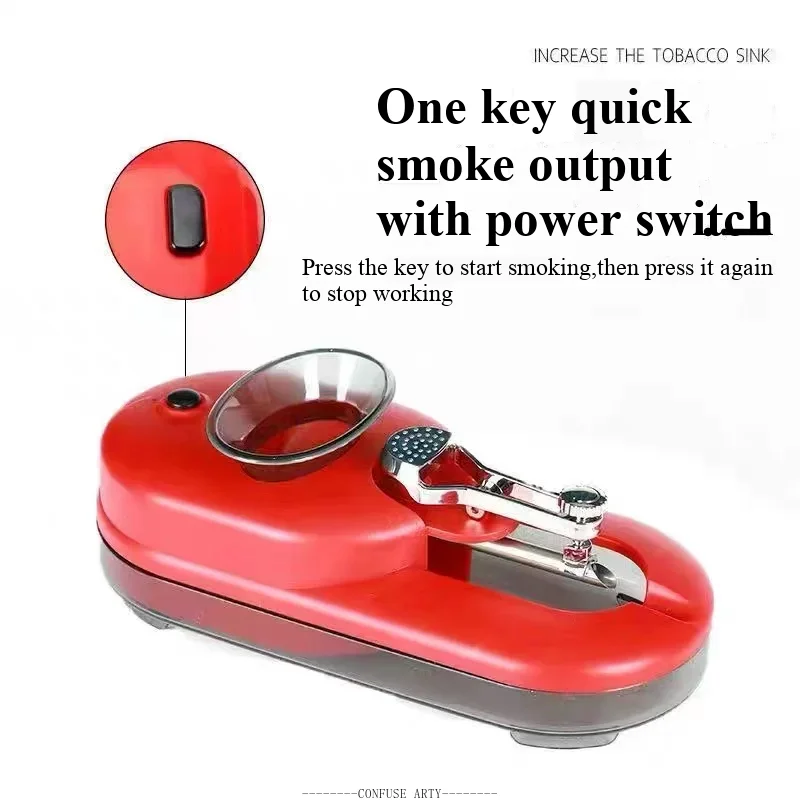 מכונת גלילה אוטומטית לשלושה גדלים לסיגריות חשמלית, 8.0/6.5/5.5mm מתכווננת עם גלגל עוצמתי לשימוש בבית