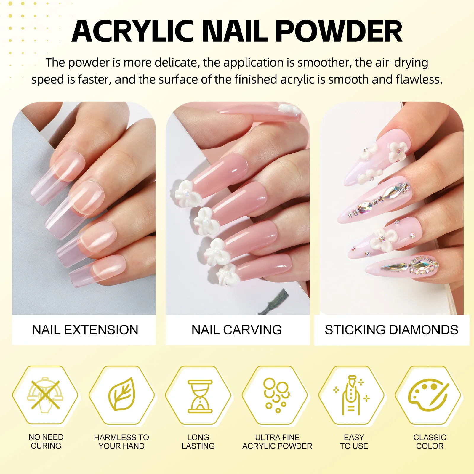 Coscelia Nail Starter Kit with 3PCS Acrylic Powder and Rose Cuticle Oil 3D Nail Mold Glass Cup Nail Art Pen Brush Nail Art Tools 4