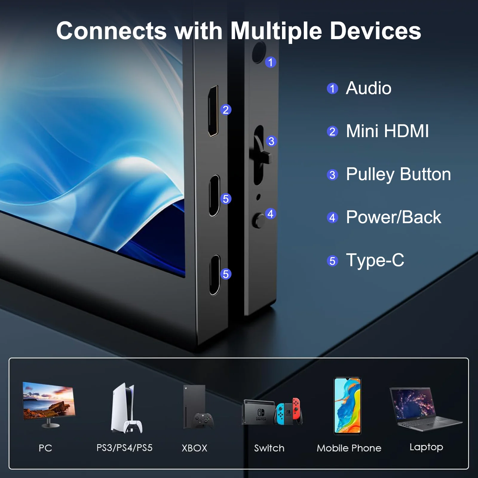 16인치 2.5K 120Hz 휴대용 모니터 IPS 100% sRGB HDMI/Type-C/스피커 탑재