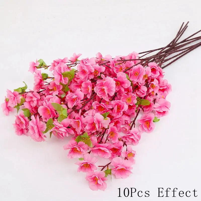 Künstlicher Pfirsichblüten-Blumenstrauß für Zuhause, Raumdekoration, Hochzeitsdekoration, Garten, gefälschtes Blumenarrangement, Outdoor-Ornament – Detail 10
