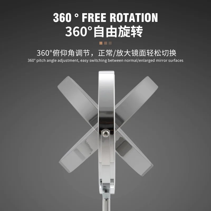 아름다운 화장 습관을 더욱 화사하게: 밝기 조절, 회전 및 메모리 기능을 갖춘 LED 화장 거울 - 단색 조명을 갖춘 USB 화장 거울