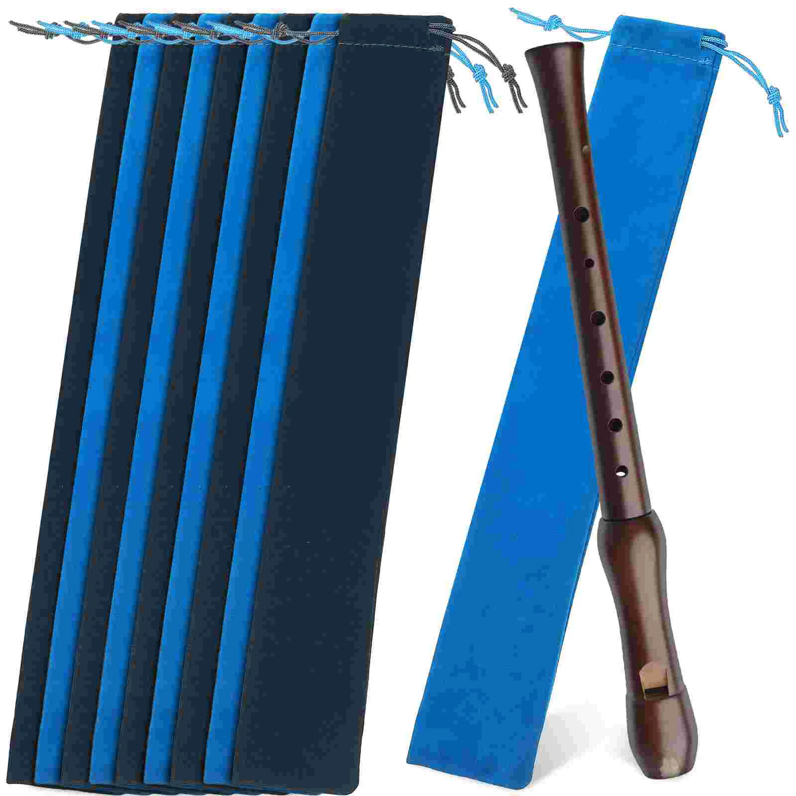 

10 Pcs Clarinet Storage Bag Soprano Recorder for Carry Tote Drumstick Wooden Flute Carrying Velvet Pouch Case Audio