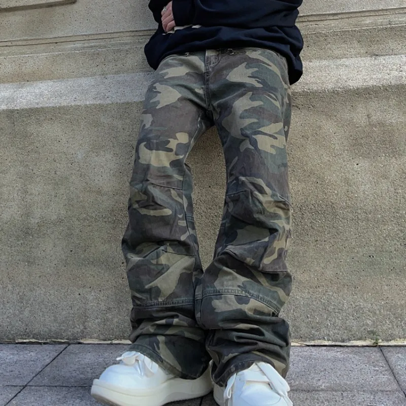 2023 American Retro Streetwear Pants Hip Hop Casual Men and Women Fashion Brand Loose Straight Camouflage Cargo Pants