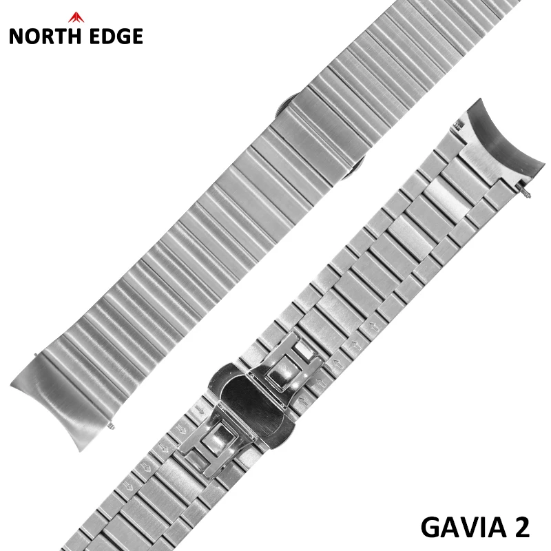 NORTH EDGE 24 mm/20 mm/22 mm Kautschukarmband, Edelstahl-Nylonarmband, anwendbar auf TRITON EVOQUE 2 GAVIA2 ALPS AK Cross Fit 3 MARS – Detail 5