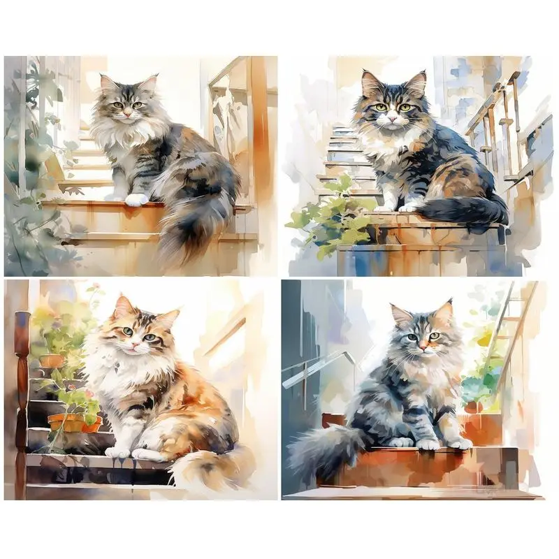 CHENISTORY DIY Pictures By Number Cat Animal Kits Home Decor Acrylic Painting By Numbers Drawing On Canvas HandPainted Art Gift painting by numbers kits painting by numbers