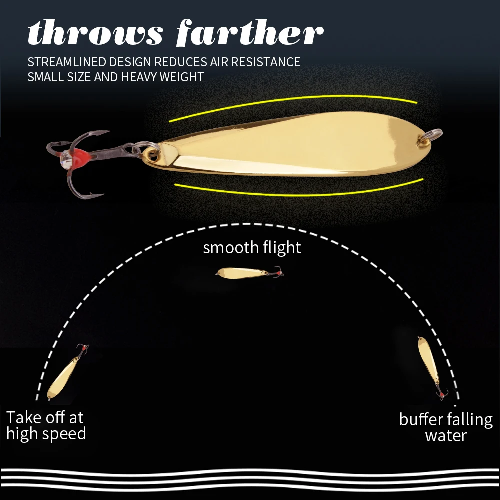 FISH KING Vertical Jigs Winter Ice Fishing Lure 73mm/12g 1PCS Metal Spoonbait with Treble Hook for fishing of perch and pike
