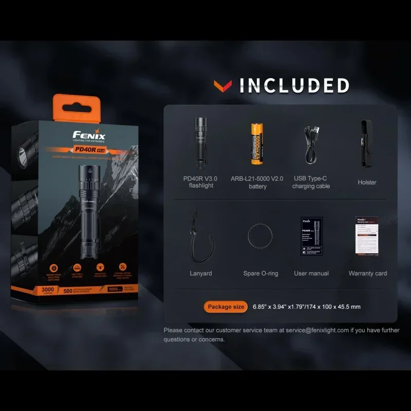 Fenix 배터리 포함, PD40R V3.0