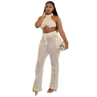 Adriana Solid Neck Hanging with Hollow Pockets Pant Set 4