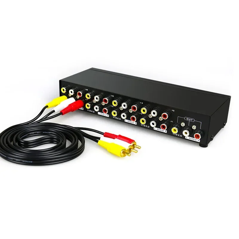 AV Switcher 4x1 2x1 8x1 RCA Switcher 4 in 1 out Signa Composite Video L/R Stereo Audio switch Selector for DVD STB Game Consoles