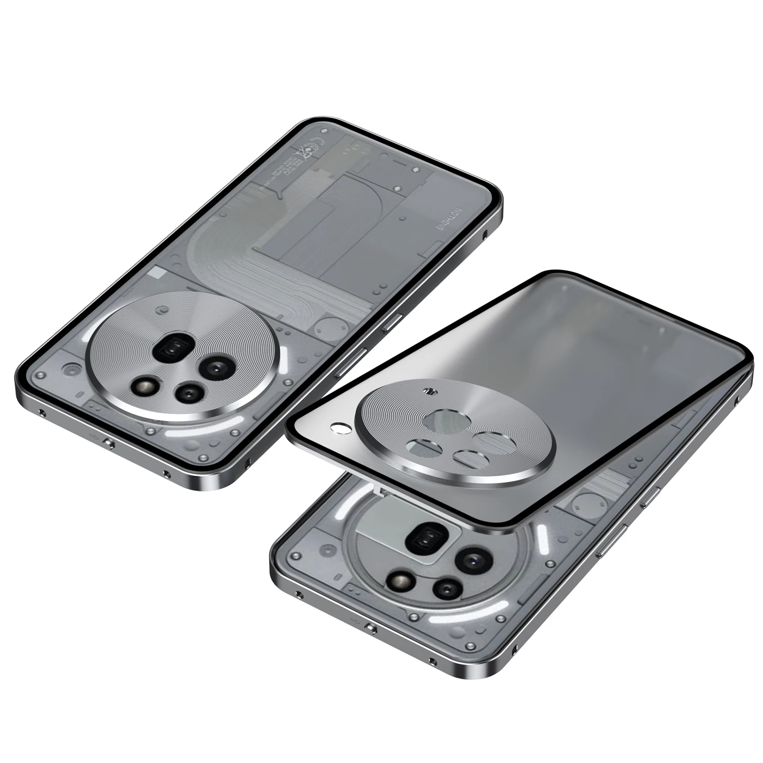 Enhanced Aluminium Alloy Metal Frame Bumper with Tempered Glass Back Case Cover