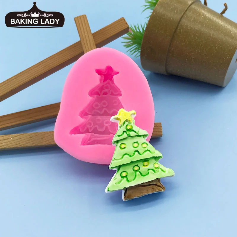 

Christmas Series Single Christmas Tree Silicone Mould Fondant Cake Chocolate Cookie Baking Dessert Decoration Mould
