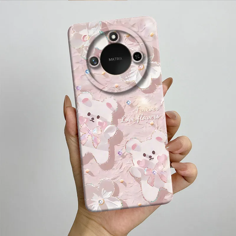 Sweet Painted Silicone Phone Case - Fashion Cartoon Design, Protective & Stylish