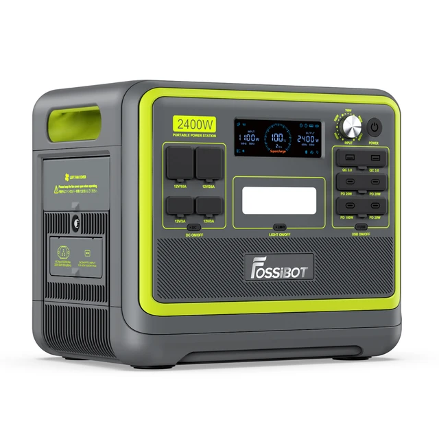 FOSSiBOT F2400 Portable Power Station, 2048Wh LiFePO4 Battery 2400W Output  Solar Generator, 3xAC RV Car USB Type-C QC3.0 PD - AliExpress