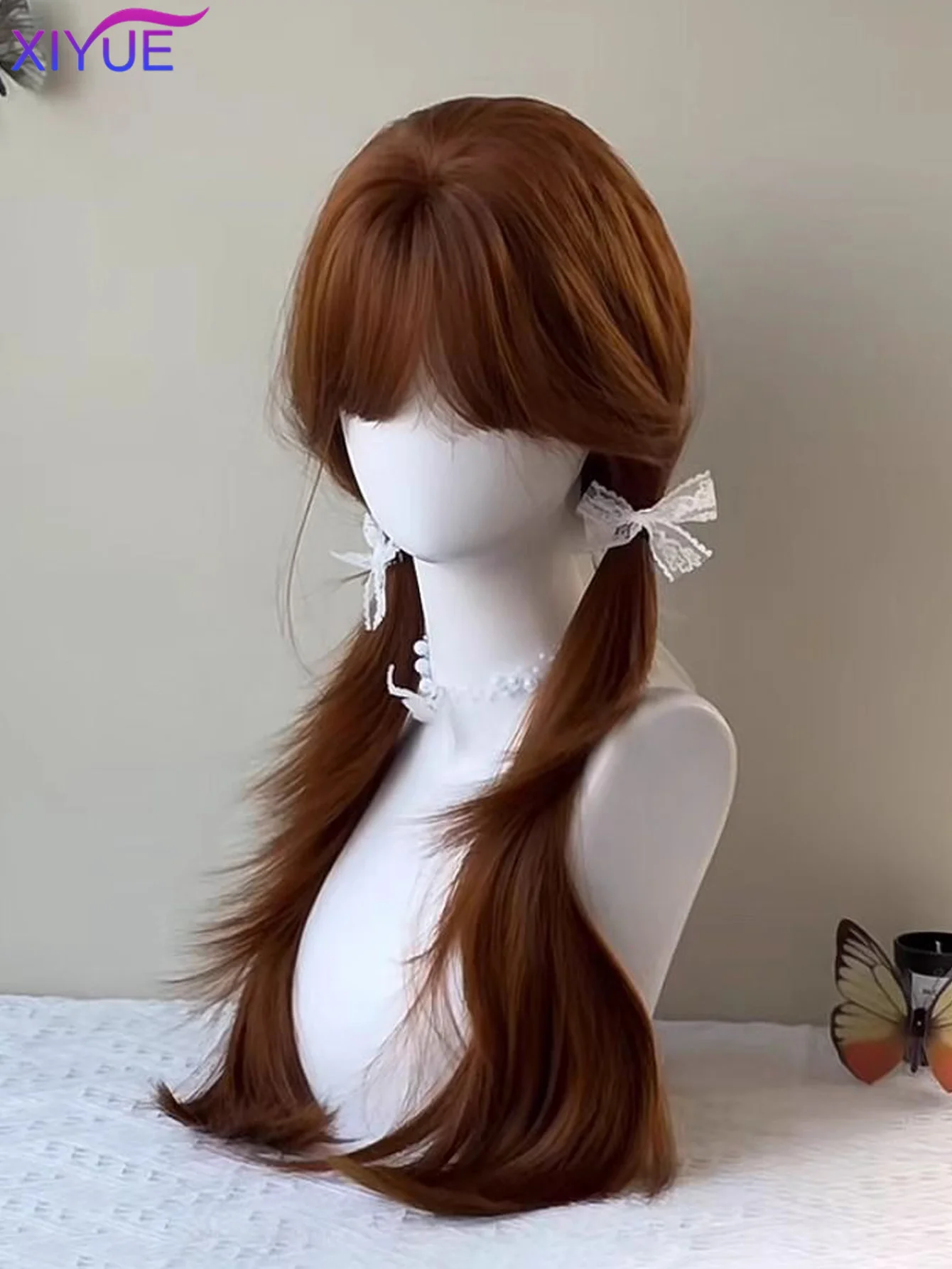 Synthetic Wigs Fluffy Natural Long Curly Hair Headband Style Wig Cosplay Daily Use 30inch Pumpkin Color Halloween Wigs