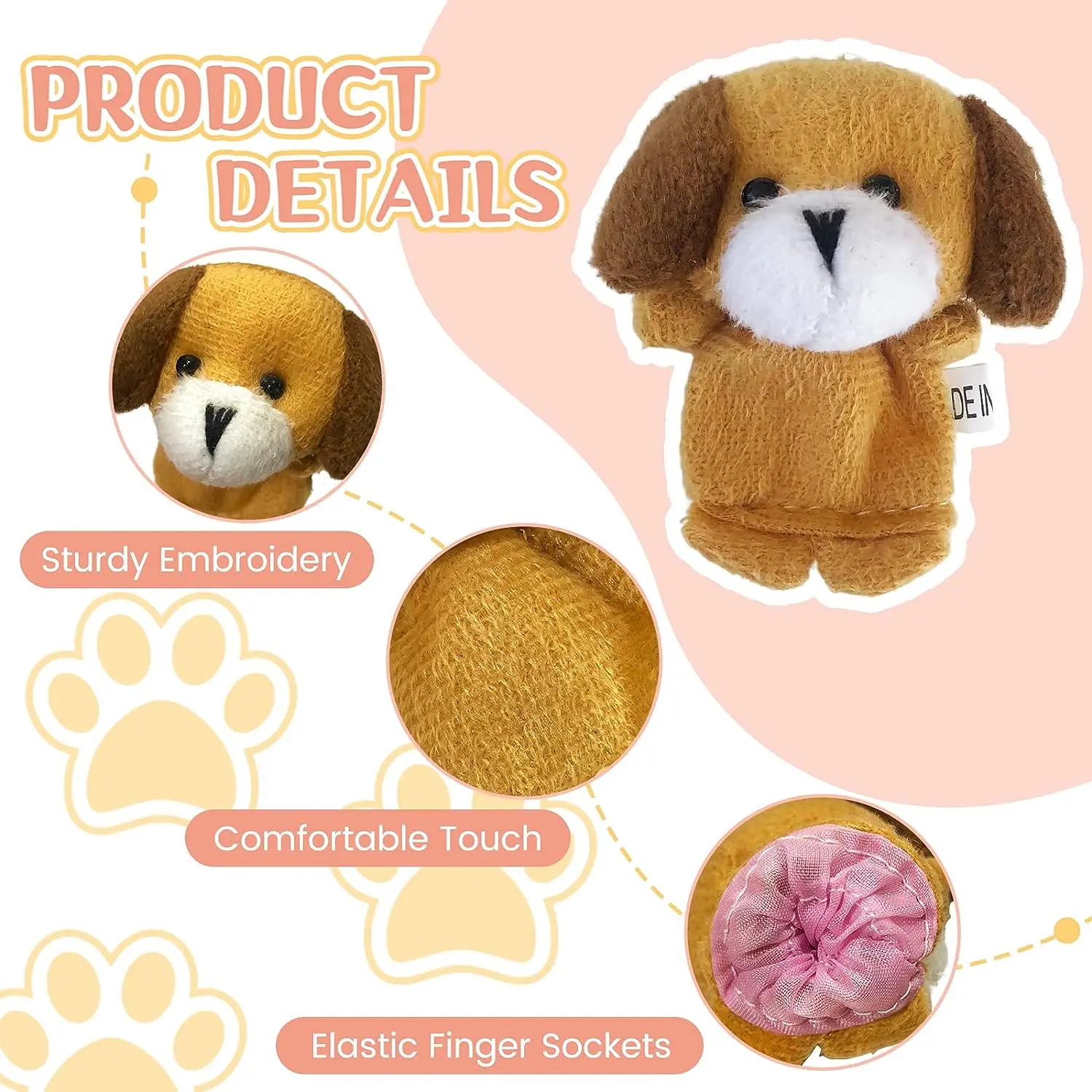 Lot De 2 Marionnettes à Main En Peluche - Animaux (loup, Lapin, Ours, Kangourou) - Pour Jeux De Rôle Et Spectacles Enfants