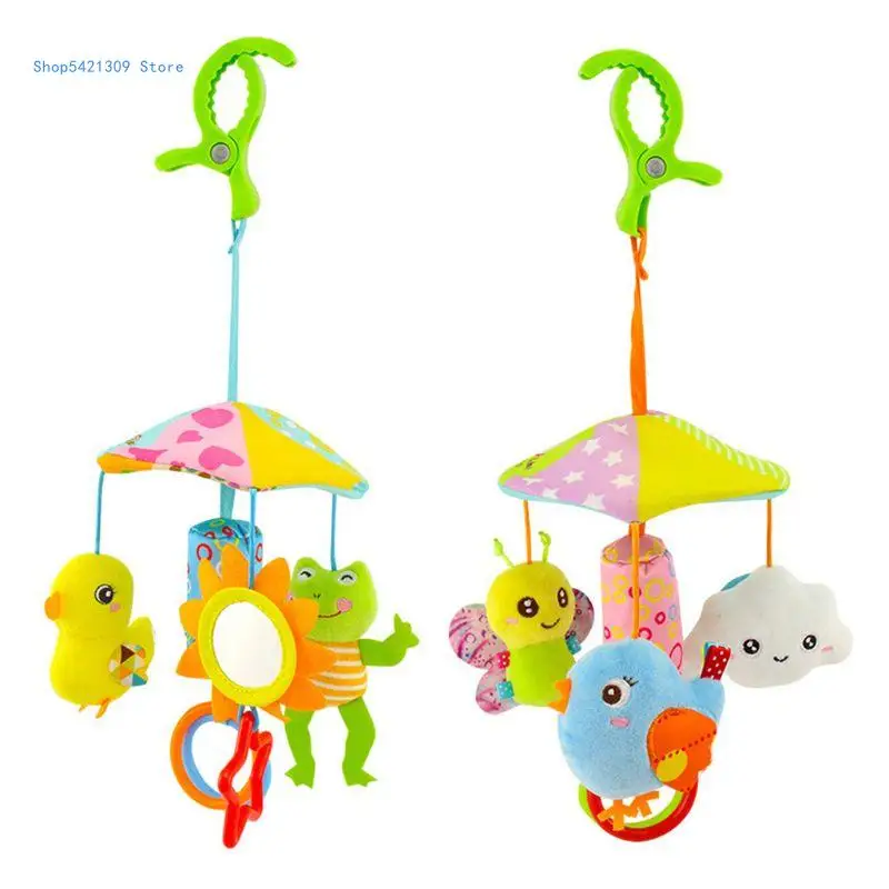 

85WA Animal Crib Hanging Toy Baby Bed Stroller Wind Newborn Pushchair Rattle for Doll
