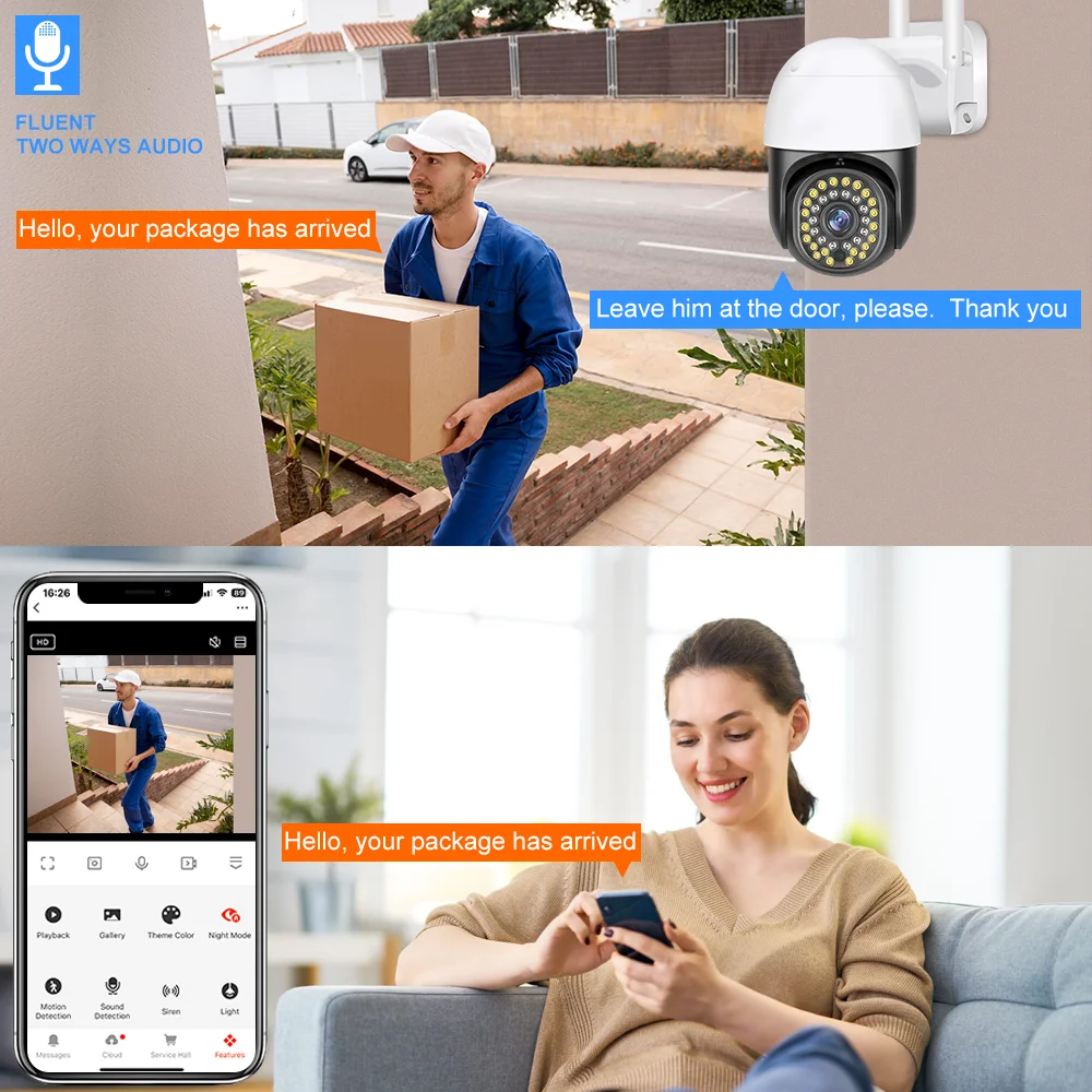 Tuya Smart 10X Zoom Wifi PTZ Camera Outdoor Home Security Video Surveillance 5MP Wireless IP Cameras AI Automatic Human Tracking 3
