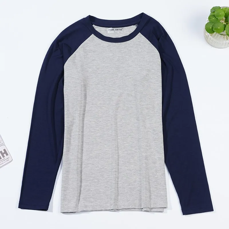 Men's Long Sleeved Plus Size Soft Loose Breathable Sleepwear Spring Summer Autumn and Winter Season Pajamas Home Wear Tpi Tops