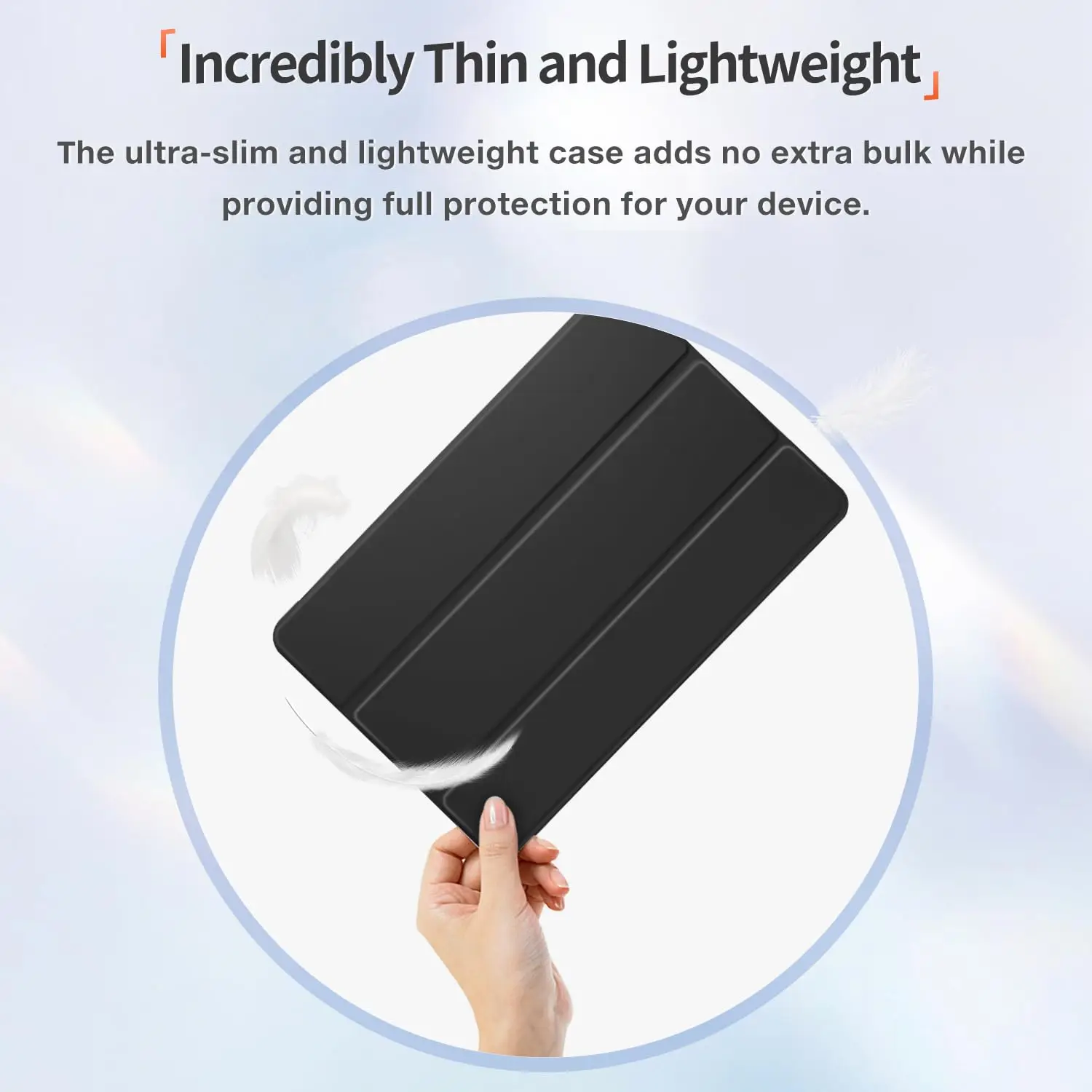 Premium Tri-Fold Magnetic Flip Stand Tablet Case - PU Leather Smart Cover with Soft Silicone Back