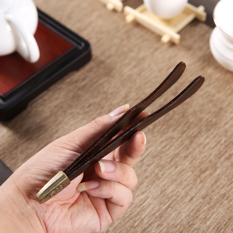 1 PC Hot Sale Wooden Tea Clip Bamboo Kitchen Salad Food Toast Tong Tweezer Bacon Sugar Ice Tea Utensil Teaware Accessories