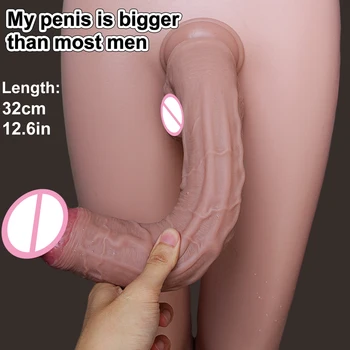 Soft Real Veins Huge Thick Dildo Suction Cup Silicone Cock Anal Plug Sex Toy for Men Women Lesbian Masturbators Double Big Penis 1