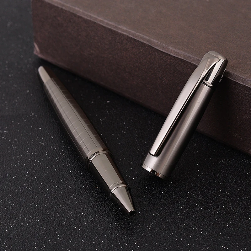 Business Rotating Metal Ballpoint Pen High Quality Black Ink Smooth Writing Rollerball Signature Pen Office Gifts Stationery