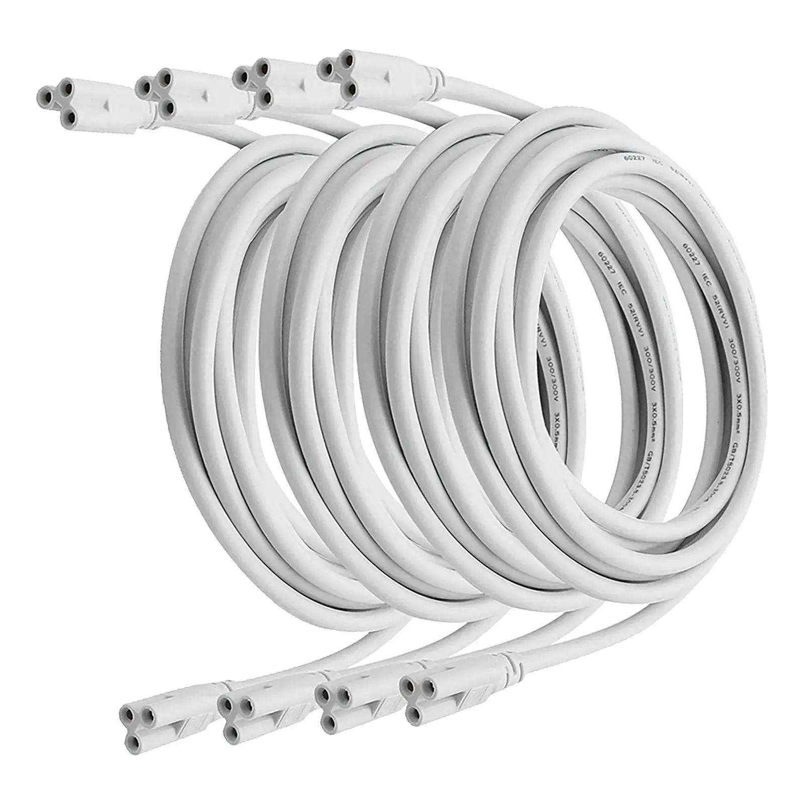 4개 T5 T8 LED 튜브 전원 케이블 3핀 듀얼 커넥터 케이블 (통합 LED 튜..