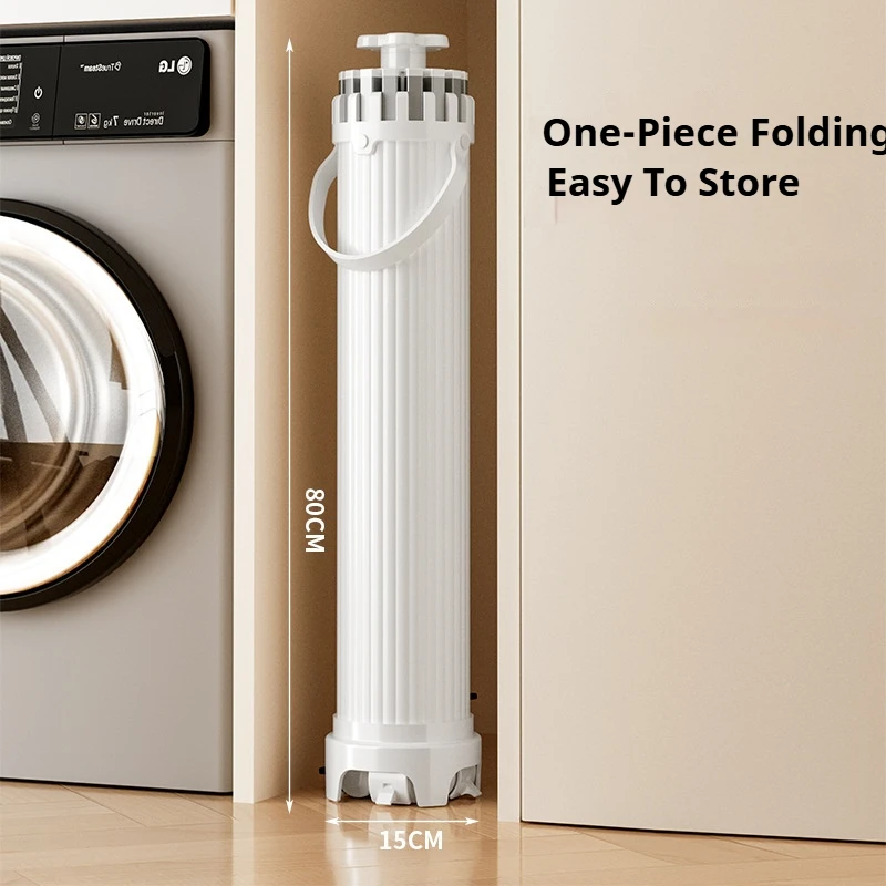 Thickened Foldable Clothes Hanger Rotary Floor Standing Clothes Drying Rack for Balcony Bathroom Space Saving Clothes Organizer 6