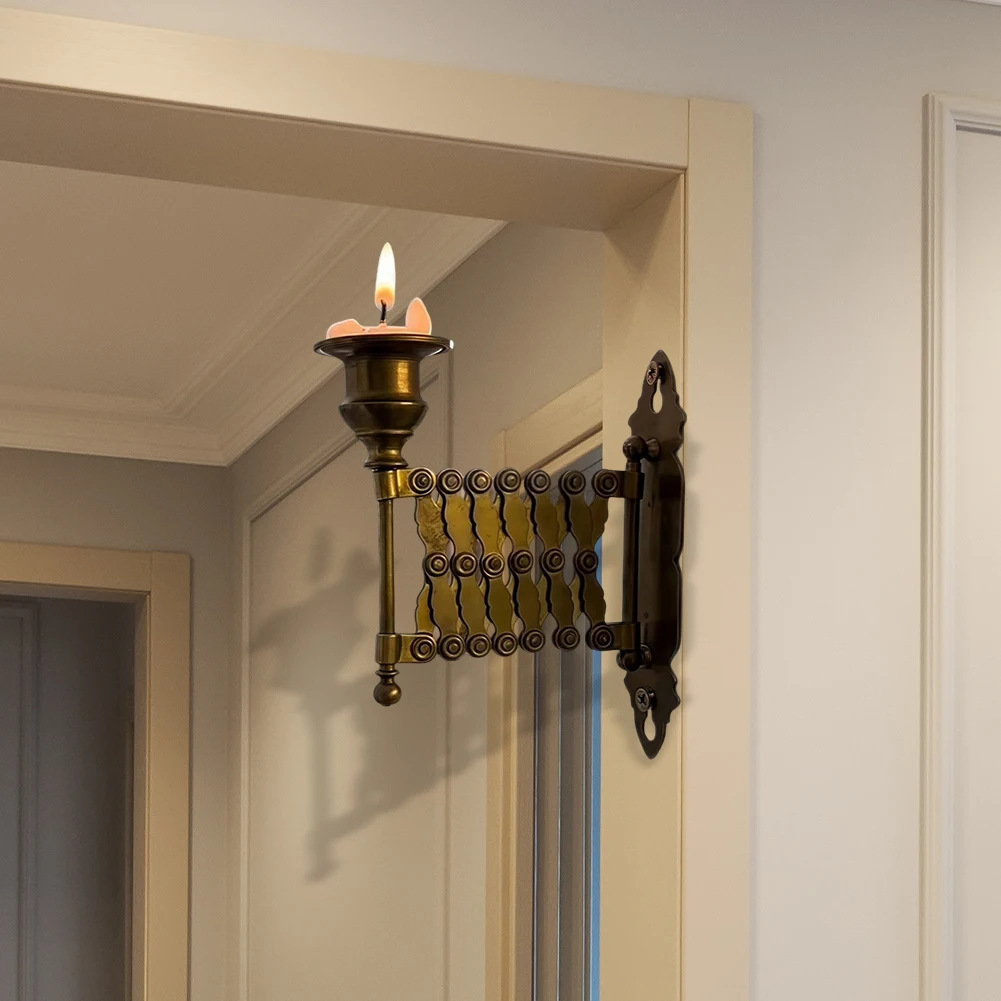 Extending Taper Candle Holder Multi-Purpose Retro Candlestick Rack Wall ...