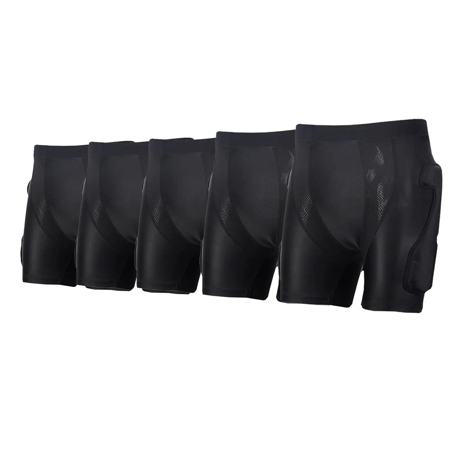 Padded Shorts Pants Skid Hip Pad Tailbone Protection Protective Gear Impact Pad Protector for Skate Snowboard Riding Black