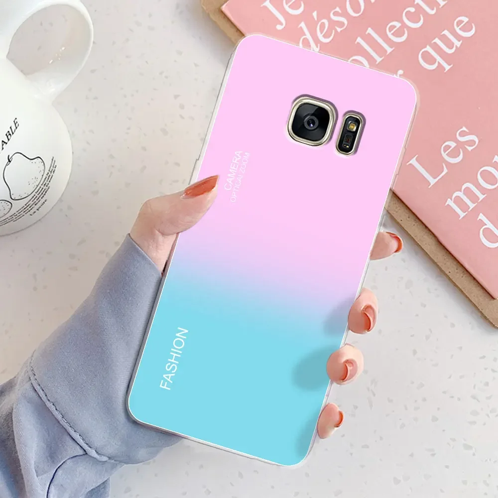 لسامسونج غالاكسي S7 حافة حالة غطاء للصدمات عودة حالة الهاتف لسامسونج غالاكسي S7 حافة S6 S6 حافة زائد السيليكون واضح الوفير