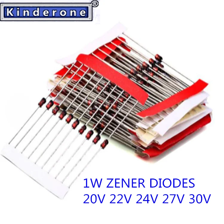 

100PCS 1W Zener diode 1N4747A/20V 1N4748A/22V 1N4749A/24V 1N4750A/27V 1N4751A/30V electronics components