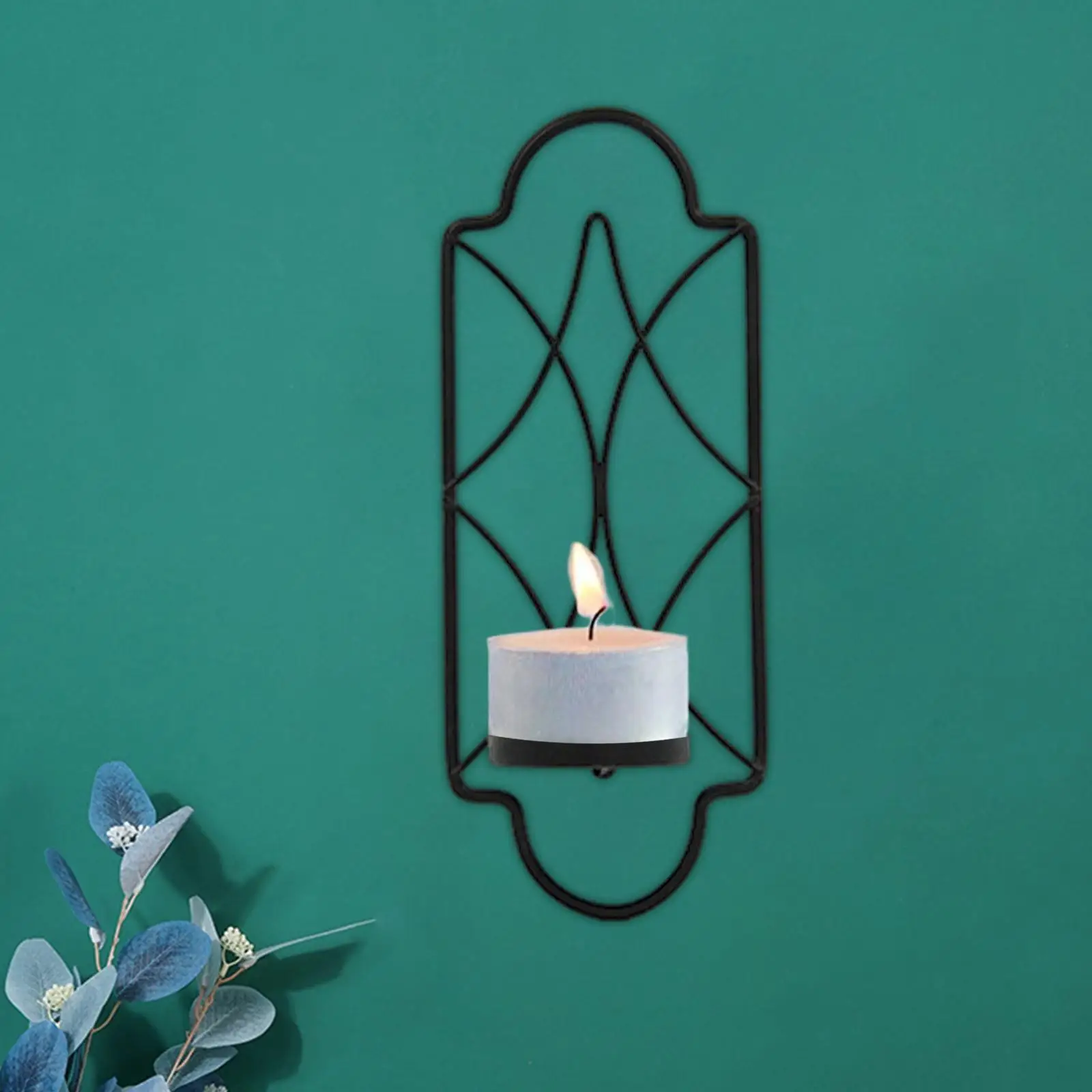 Metal Wall Hanging Sconce Candle Holder 9x22cm Handcrafted Decorative Home Decoration Tealight Holder for Wedding Events Sturdy