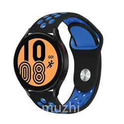 Universal Silicone Sport Band - Adjustable 20mm/22mm Bracelet Strap - 20mm watch band (13 black and blue)