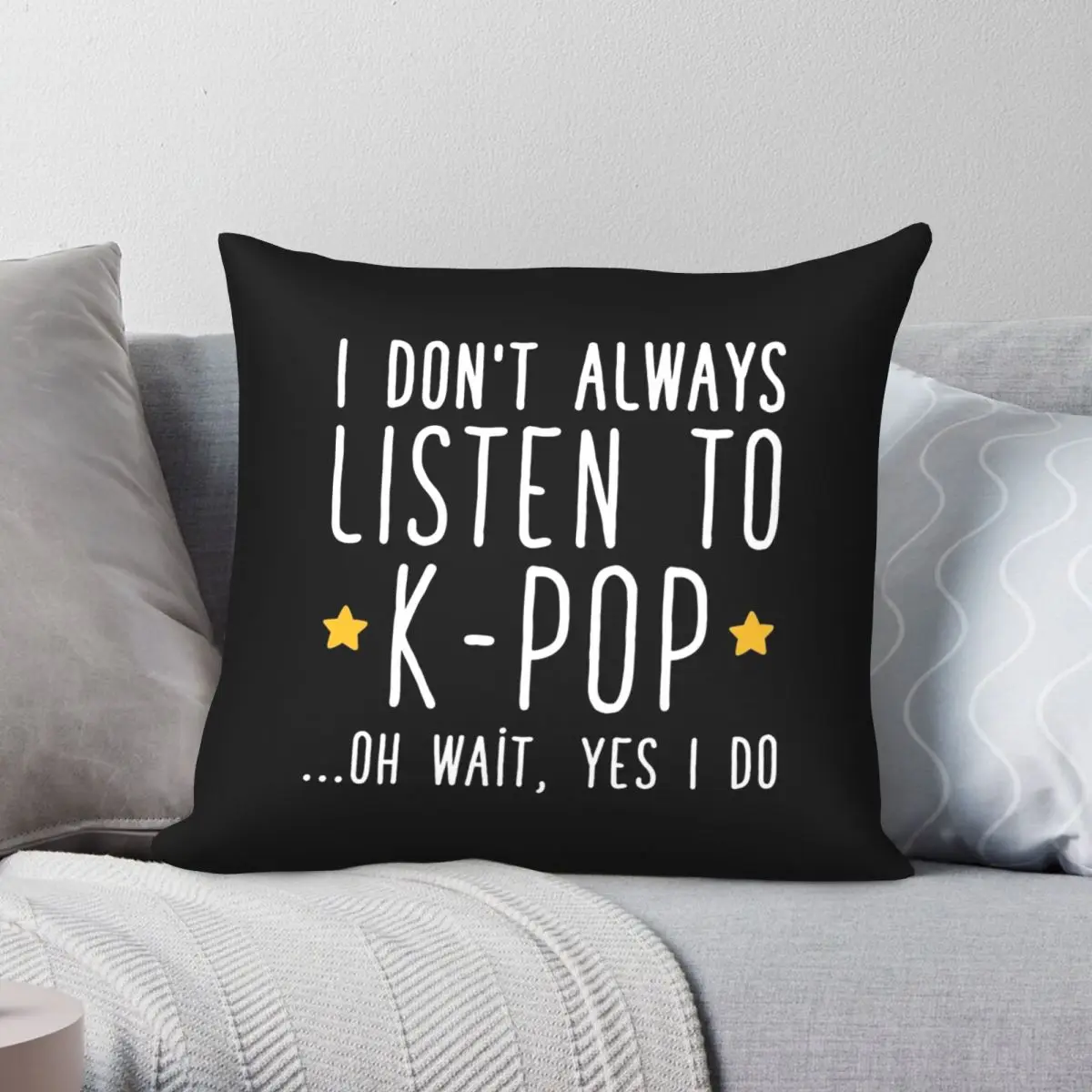 

K-pop Fan Square Pillowcase Polyester Linen Velvet Pattern Zip Decor Sofa Cushion Case
