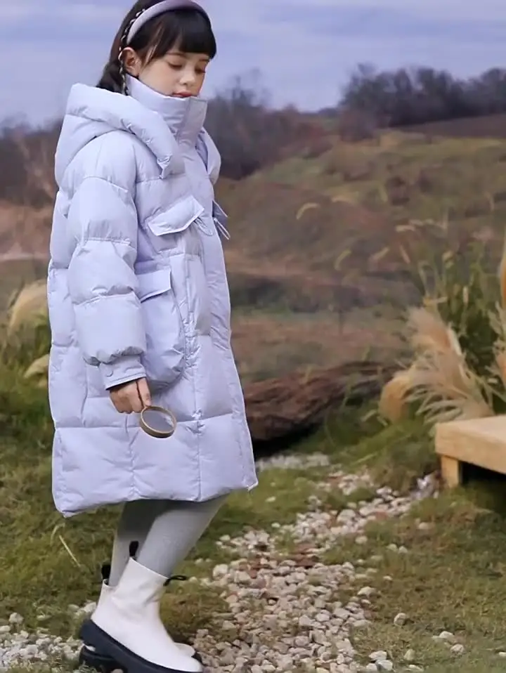 OLEKID 2025 Winter Children Girl Down Jacket Thicken Warm Long