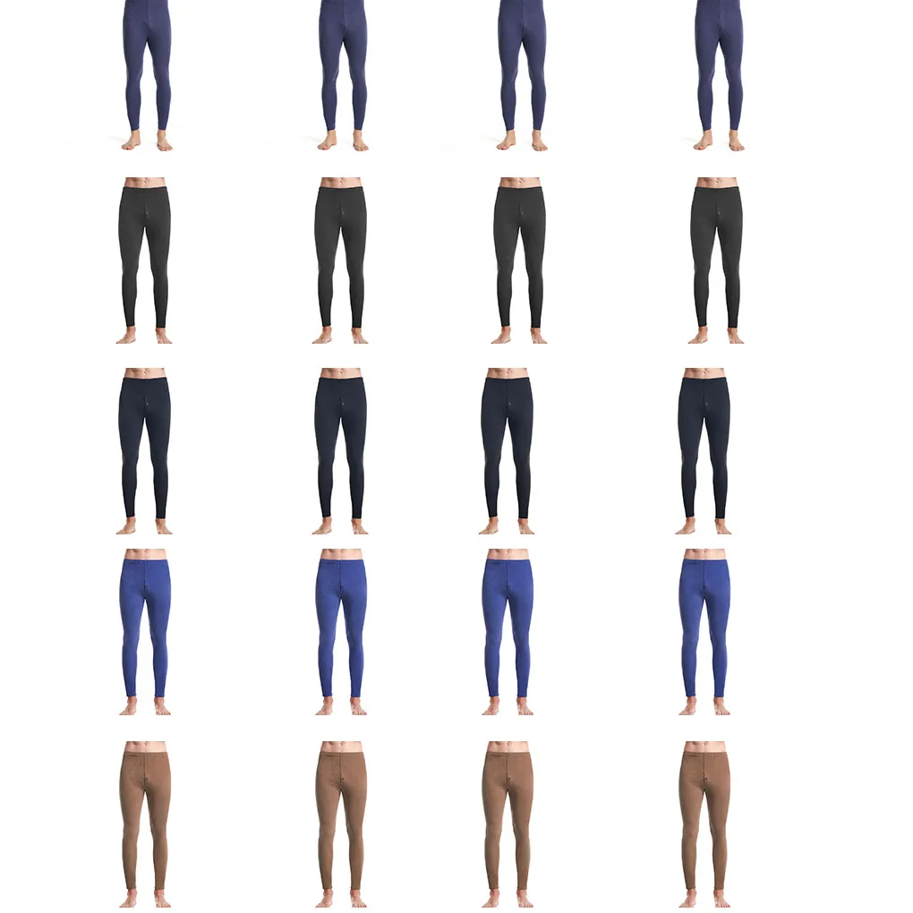 

Men Underwear Leggings Solid Color Thermal Baselayer Warm Comfortable Pants Clothing Male Long Johns Light Tan XL