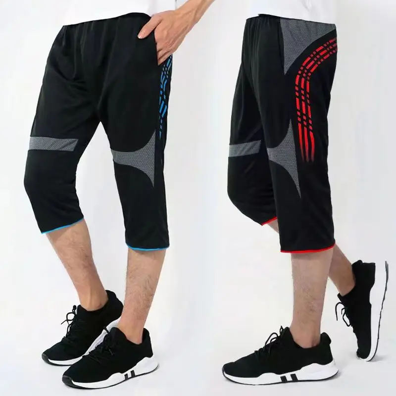 Men Sports Pants Football Soccer Training 3/4 Sport Pants Elasticity Legging Running Pants Athletic Jogging Gym Trousers