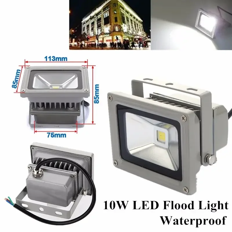 4pcs/pack DC 12V 10w High Power LED Outdoor IP65 Flood Wash Light Lamp IP68 Pure White Projection Lamp