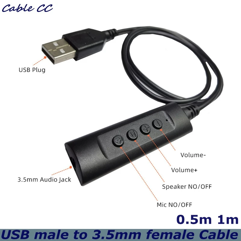 With Switch Control USB Singlehole Sound Card Headset Microphone Two